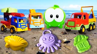 Для самых маленьких: Om Nom (Ам Ням) и песочница на пляже. Учим цвета и счет. Развивающие видео